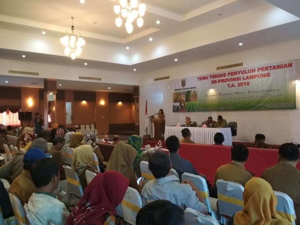 UPTD Penyuluh Pertanian dan Dinas TPH Provinsi Lampung menggelar pertemuan dengan komisi penyuluh pertanian se-Provinsi Lampung di aula Begadang Resto, Selasa (4/9). Dokumentasi Dinas PTPH Lampung