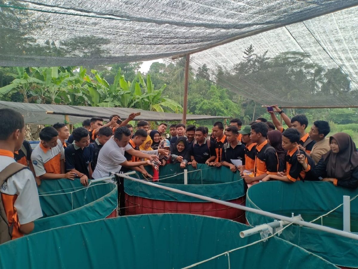 Puluhan Pelajar Berlatih Budi Daya Lele-Patin