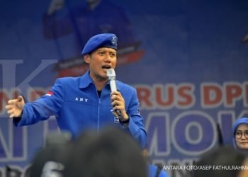Komandan Satuan Bersama (Kogasma) Partai Demokrat Agus Harimurti Yudhoyono (ANTARA News/Desca Lidya Natalia)