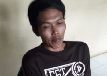 Tampak Tersangka DPO pembobol rumah warga di amankan di kantor Mapolsek Bukit Kemuning, Lampung Utara, Rabu (20/3/2019). Dok Polsek Bukit Kemuning