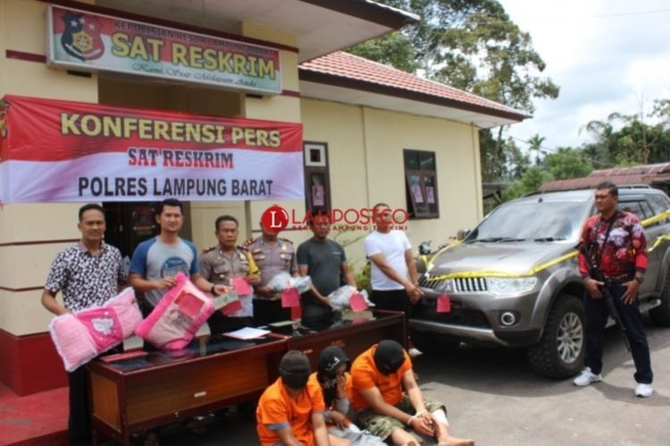 Polres Lambar amankan tiga pelaku pembunuhan. EIlyah