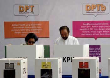 Ketum NasDem Surya Paloh bersama sang Istri/MI/Susanto