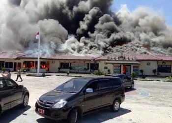 Mapolres Lamsel Tetap Berikan Pelayanan Pascakebakaran