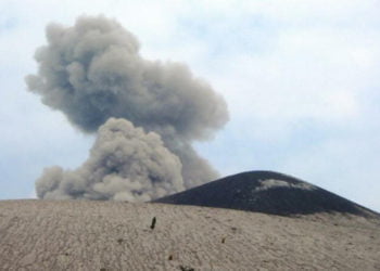 Gunung Anak Krakatau (GAK) di Perairan Selat Sunda. (DOKUMENTASI POS PANTAU GAK)