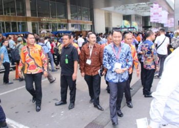 SMART CITY. Bupati Agung bersama jajaran mengikuti ajanh International Smart City Expo dan Forum tahun 2019 di Plenary Hall Balai Sidang JCC Senayan, Jakarta, Rabu (17/7). (DOKUMENTASI DISKOMINFO LAMPURA)