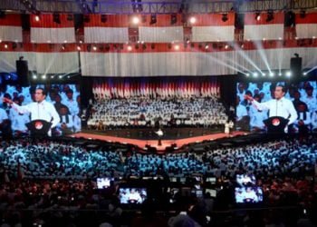 Ilustrasi.
JOKOWI SAMPAIKAN PIDATO VISI INDONESIA. Presiden terpilih Joko Widodo menyampaikan pidato pada Visi Indonesia di Sentul International Convention Center, Bogor, Jawa Barat, Minggu (14/7). Joko Widodo menyampaikan visi untuk membangun Indonesia pada periode kedua pemerintahannya, di antaranya pembangunan infrastruktur, pembangunan sumber daya manusia, investasi, reformasi birokrasi, dan efektivitas serta efisiensi alokasi dan penggunan APBN.
MI/SUSANTO