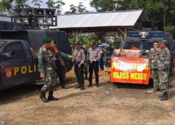 Van 22.06BERJAGA DI REGISTER 45. Sejumlah aparat Kodim 0426/Tulangbawang dan Polres Mesuji masih menjaga ketat Register 45, Senin (22/7). Rencananya Panglima Daerah Militer (Pangdam) II Sriwijaya Mayjen TNI Irwan akan mengunjungi Kabupaten Mesuji, tepatnya di wilayah Register 45, hari ini (23/7).
LAMPUNG POST/RIDWAN ANAS