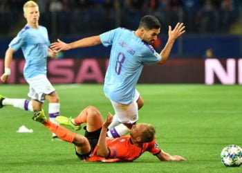 Gelandang Manchester City Ilkay Gundogan. (SERGEI SUPINSKY/AFP)
