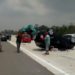 Minibus Terguling di Tol Diduga karena Sopir Mengantuk