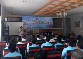 MUSCAB HSNI. HNSI Pesisir Barat melaksanakan musyawarah cabang (muscab) pertama di Hotel Sartika, Pekon Serai, Kecamatan Pesisir Tengah, Rabu (9/10). (LAMPUNG POST/YON FISOMA)