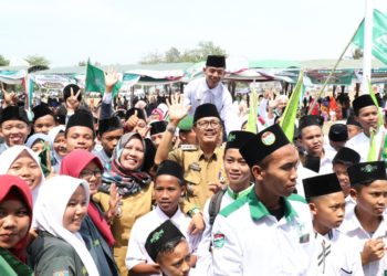 Peringatan Hari Santri di Pesisir Barat. (DOK.LAMPUNG POST)