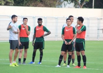 LAGA KUALIFIKASI. Suasana latihan Timnas Indonesia di Dubai. Timnas Indonesia berada di Dubai untuk melakoni lanjutan laga Grup G Kualifikasi Piala Dunia 2022 Qatar melawan Uni Emirat Arab, Kamis (10/10).(DOK PSSI)