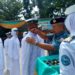 Upacara pelantikan taruna SMKN 6 Bandar Lampung di halaman sekolah, Rabu 13 November 2019. Umar Robani