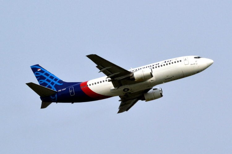 Pesawat Boeing 737-500 Sriwijaya Air. (MI/SUSANTO)