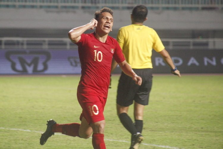 MASUK SKUAT. Egy Maulana Fikri menjadi salah satu pemain yang masuk 20 pemain yang masuk skuat ke SEA Games 2019. (ANTARA/YULIUS SATRIA WIJAYA)