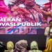 PERINGATAN HARI IBU. Menteri Pemberdayaan Perempuan dan Perlindungan Anak I Gusti Ayu Bintang Darmawati menyampaikan laporan kegiatan PHI pada acara puncak Peringatan Hari Ibu (PHI) 2019 di Kawasan Kota Lama, Semarang, Jawa Tengah, Minggu (22/12). Puncak peringatan Hari Ibu ke-91 tingkat nasional yang dipusatkan di Kota Lama Semarang itu mengusung tema Perempuan berdaya, Indonesia maju. (ANTARA/AJI STYAWAN)