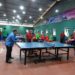 TENIS MEJA. Pemilik SIM TTC, Toto Susilo bersama Kepala Dinas Pemuda dan Olahraga Lampung, Hannibal saat membuka SIM Jaya Cup di Gedung SIM Table Tenis Club (TTC) di Bandar Lampung, Jumat (29/11).(LAMPUNG POST/EFFRAN KURNIAWAN)
