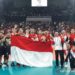 EMAS VOLI PUTRA. Tim voli putra Indonesia melakukan selebrasi setelah meraih medali emas SEA Games 2019 Filipina di Philsports Arena, Metro Manila, Selasa (10/12). Pasukan merah putih berhasil mendulang emas usai mengalahkan Filipina pada laga final. ANTARA/HO TIM CDM INDONESIA