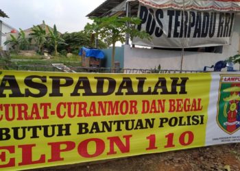 Imbauan kewaspadaan terhadap aksi kriminalitas di masyarakat. (LAMPUNG POST/SUKISNO)