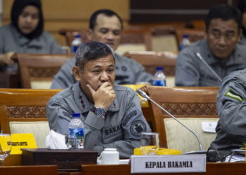 Kepala Badan Keamanan Laut (Bakamla) Laksamana Madya TNI Achmad Taufiqoerrochman. (ANTARA/DHEMAS REVIYANTO)