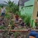 GOTONG ROYONG. Sejumlah warga Desa Kekiling, Kecamatan Penengahan, Lampung Selatan, bergotong royong membersihkan saluran air yang dipenuhi sampah untuk mencegah banjir, Kamis (16/1). LAMPUNG POST/AAN KRIDOLAKSONO
