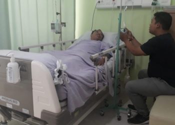 Korban saat dirawat di Rumah Sakit Immanuel. Lampost.co/Andi