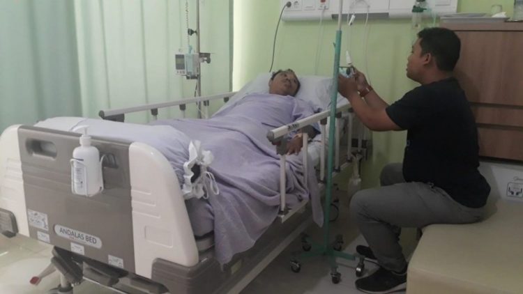 Korban saat dirawat di Rumah Sakit Immanuel. Lampost.co/Andi