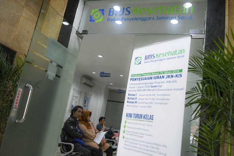 Kantor Badan Penyelenggara Jaminan Sosial (BPJS) Kesehatan Jakarta Pusat, Jumat (3/1).(ANTARA/NOVA WAHYUDI)