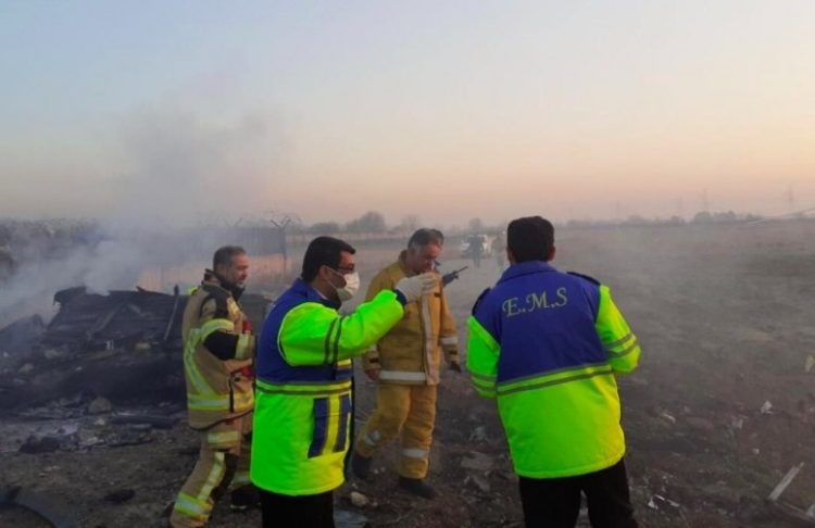 Lokasi kecelakaan pesawat Ukraina di Teheran, Iran. Foto: IRNA