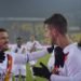 RAYAKAN GOL. Para pemain AS Roma merayakan gol Lorenzo Pellegrini ke gawang Parma. AS Roma berhasil mengalahkan Parma 2-0 di Stadion Ennio Tardini, Jumat (17/1) dini hari WIB.(TWITTER/AS ROMA)