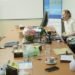 KERJA SAMA DIGITAL. Wakil Rektor IV Unila Bidang Perencanaan, Kerja Sama, dan TIK, Suharso, saat menerima kunjungan tim digital Lampung Post, di ruang kerjanya, Selasa (28/1). (DOK UNILA)