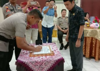 Polres Lampung Utara mencanangkan zona intergeritas, Kamis (16/1/2020). HARI SUPRIYONO