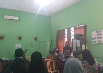 KOORDINASI KADES. Para kepala desa (Kades) Lampura berkoordinasi terkait akan direalisasikan dana desa tahap pertama 2020, Kamis (27/2). n LAMPUNG POST/FAJAR NOFITRA