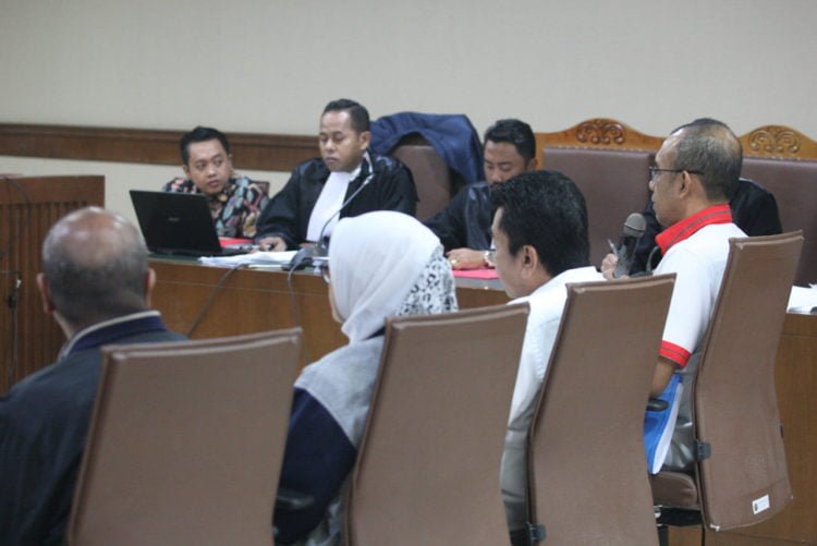 SIDANG DANA HIBAH. Terdakwa asisten pribadi mantan Menteri Pemuda dan Olahraga Imam Nahrawi, Miftahul Ulum mengikuti sidang lanjutan di PengadiIan Tindak Pidana Korupsi (Tipikor) Jakarta, Kamis (6/2). Sidang dengan agenda mendengarkan keterangan saksi. (ADAM DWI/MI)