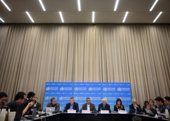 WHO menggelar konferensi pers mengenai virus korona di Jenewa, Swiss, 30 Januari 2020. (Foto: AFP/FABRICE COFFRINI)