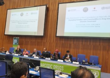 PERANGI NARKOBA. Kepala Badan Narkotika Nasional Komisaris Jenderal Heru Winarko menegaskan komitmennya memerangi narkoba saat pertemuan sesi ke-63 Komisi Obat-Obatan Narkotika, di markas PBB Wina, Austria, awal pekan ini.  (MI)