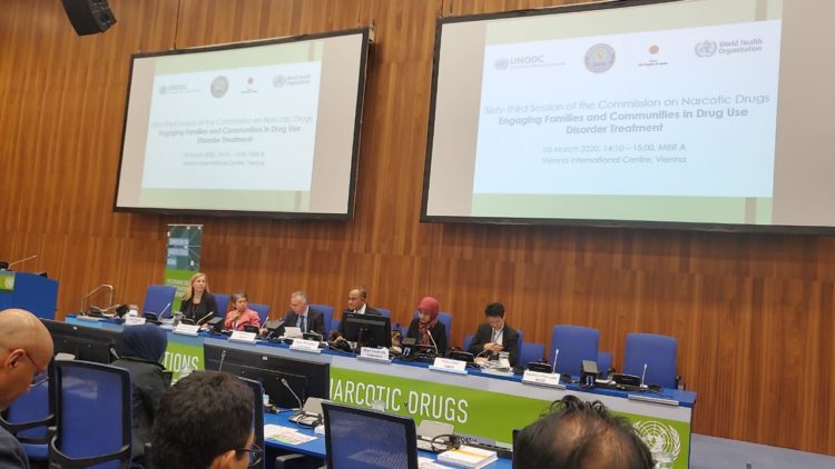 PERANGI NARKOBA. Kepala Badan Narkotika Nasional Komisaris Jenderal Heru Winarko menegaskan komitmennya memerangi narkoba saat pertemuan sesi ke-63 Komisi Obat-Obatan Narkotika, di markas PBB Wina, Austria, awal pekan ini.  (MI)