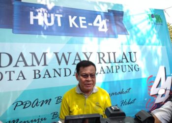 Dirut PDAM Way Rilau Kota Bandar Lampung AZP Gustimigo. Lampost.co/Deta Citrawan