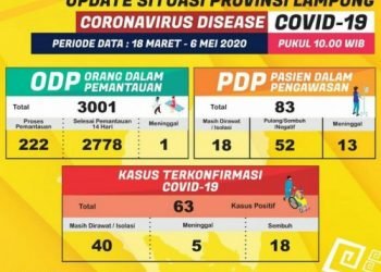10 Daerah di Lampung Terpapar Corona