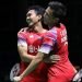 Fajar Alfian (kanan) saat bersama Mohammad Ahsan dalam final Badminton Asia Team Championships (BATC) 2020 di Rizal Memorial Coliseum, Manila, Filipina, Minggu (16/2/2020). (ANTARA/ADITYA PRADANA PUTRA)