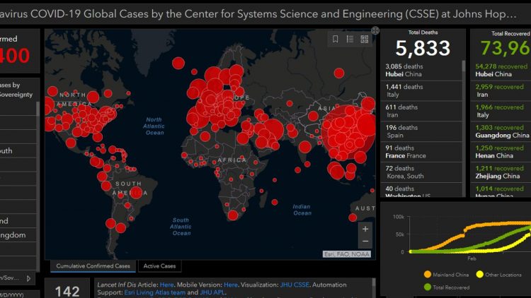 Sebaran Covid-19 di dunia. (DOK.VOI.ID)
