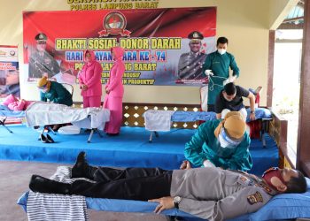 Polres Lambar Himpun 78 Kantong Darah