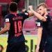 TIMO WERNER. Pemain depan Jerman Leipzig, Timo Werner (kanan), merayakan dengan gelandang Prancis Leipzig, Christopher Nkunku (kiri), mencetak 1—3 saat pertandingan sepak bola Bundesliga Divisi Satu Jerman, FC Cologne vs RB Leipzig, di Cologne, Selasa (2/6).
AFP/INA FASSBENDER