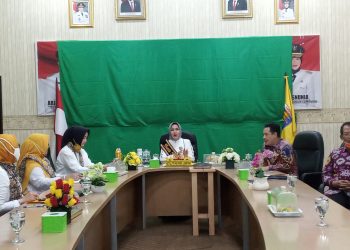 MENJADI NARASUMBER WEBINAR. Bunda PAUD Lampung Riana Sari Arinal dan jajaran pengurus PKK Lampung, serta Kepala BP PAUD Dikmas Khairullah saat menjadi narasumber webinar Kelas Orang Tua Berbagi yang diselenggarakan Balai Pengembangan Pendidikan Anak Usia Dini dan Pendidikan Masyarakat (BP PAUD Dikmas), Rabu (2/9). LAMPUNG POST/UMAR ROBBANI