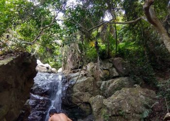 Satu dari tujuh air terjun yang ada di Tahura WAR. (LAMPUNG POST/APRIESTI)