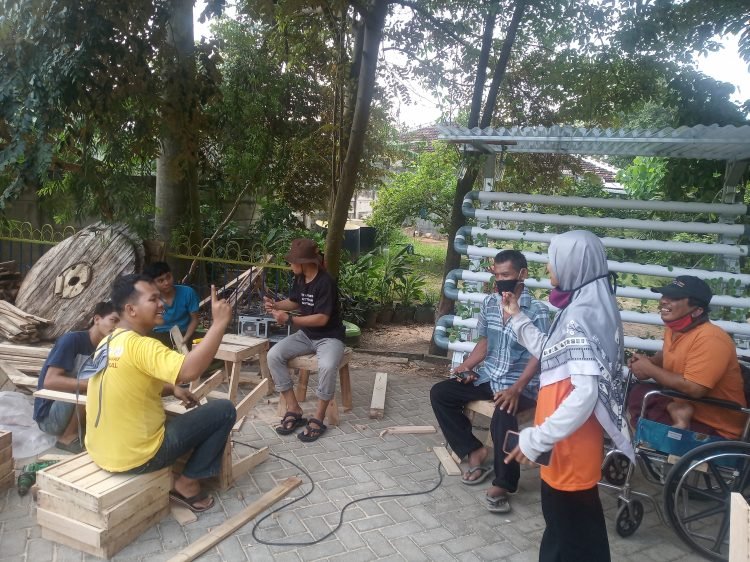 Aktivitas komunitas sahabat difabel Lampung di Bandar Lampung. Lampung Post/ Dian Wahyu Kusuma