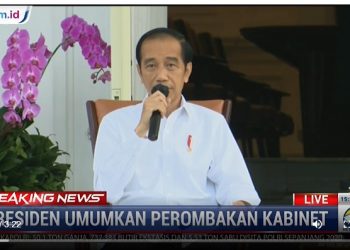 Presiden Jokowi mengumumkan enam nama menteri baru pada Selasa, 22 Desember 2020 sore. FOTO: Tangkap Layar Video Medcom.id