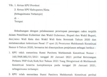 Surat penetapan paslon terpilih. FOTO : SALDA ANDALA