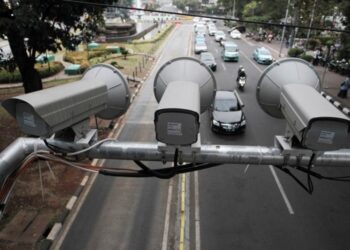 Kamera e-TLE di Bandar Lampung, siap membidik para  pengendara. (DOK.LAMPUNG POST)