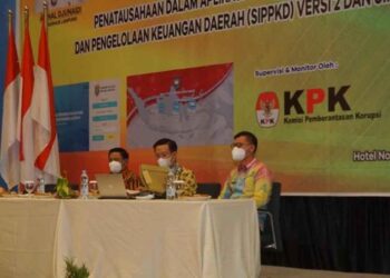 SERAPAN ANGGARAN PROVINSI LAMPUNG. Sosialisasi dan pelatihan penggunaan modul penata usahaan dalam aplikasi SIPPKD Versi 2 dan SIPD Kemendagri di Hotel Novotel Bandar Lampung, beberapa waktu yang lalu. Badan Pengelolaan Keuangan dan Aset Daerah (BPKAD) Provinsi Lampung mencatat serapan anggaran Provinsi Lampung saat ini mencapai 35%.
ISTIMEWA